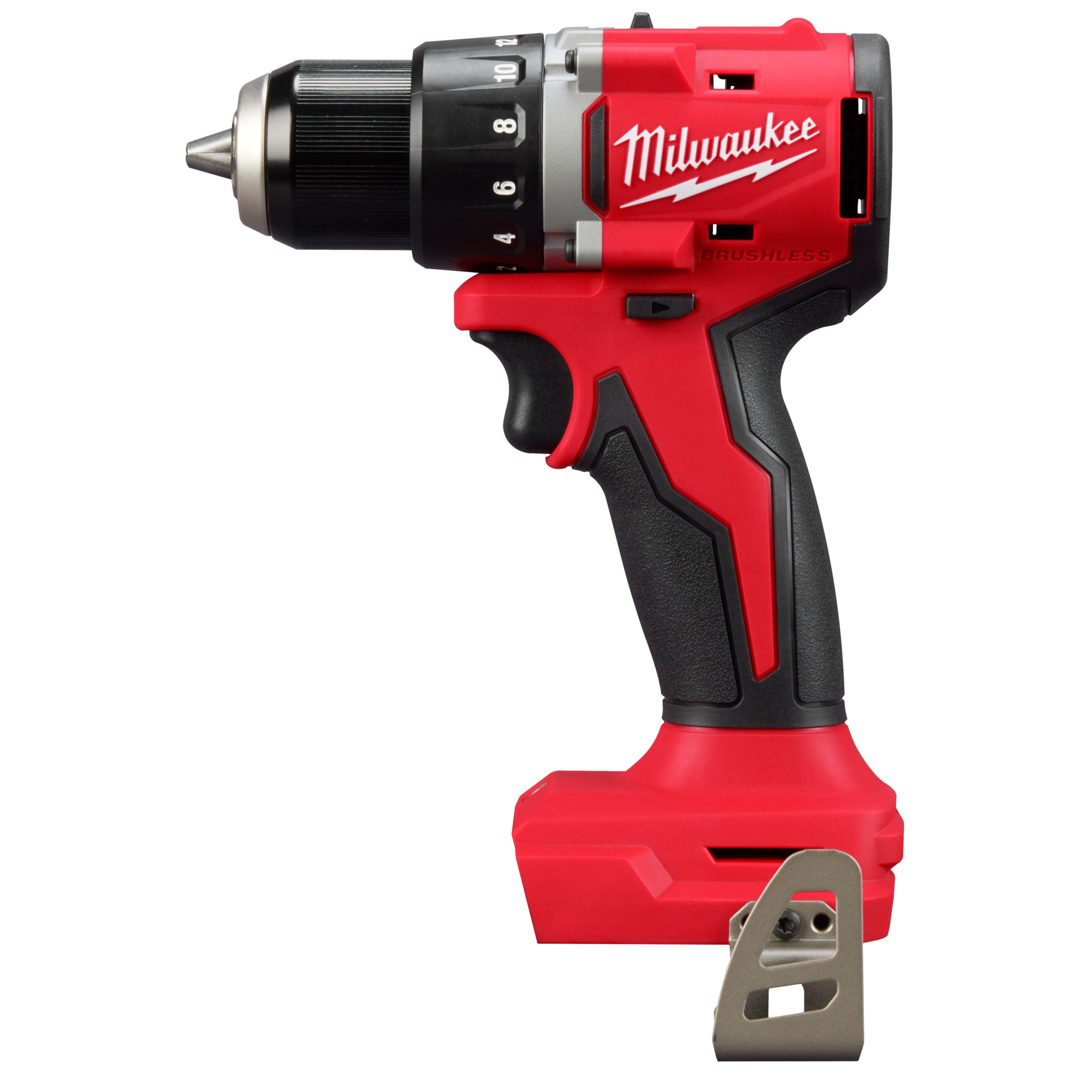 Milwaukee, M18 Compact Brushless 1/2in. Drill/ Driver, Chuck Size 1/2 in, Max. Torque 550 ft-lbs., Max. Speed 1700 rpm, Model# 3601-20